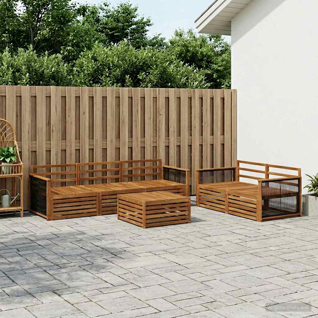 Set vanjskih sofa 6 kom. Prirodna Čvrsto drvo akacije