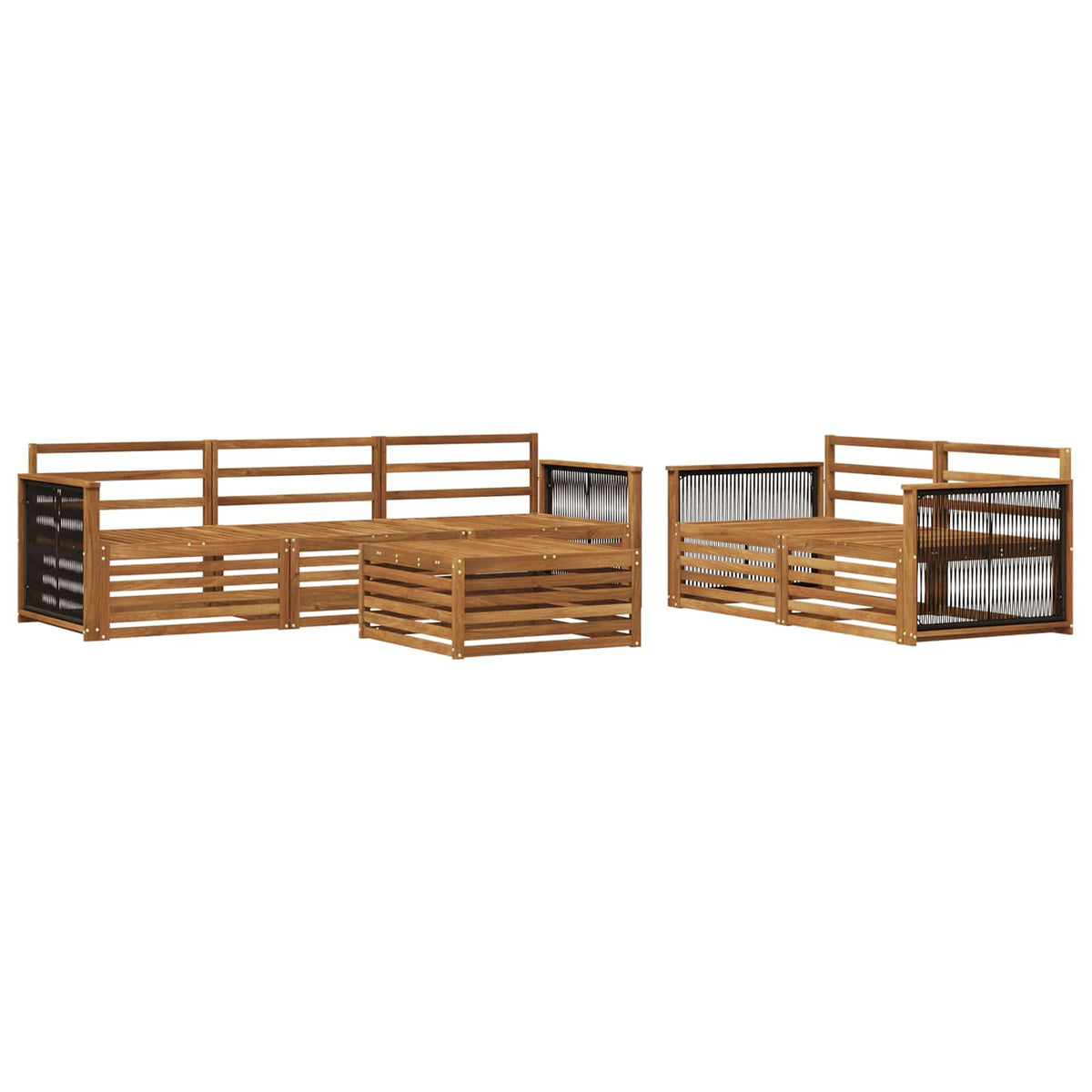 Set vanjskih sofa 6 kom. Prirodna Čvrsto drvo akacije