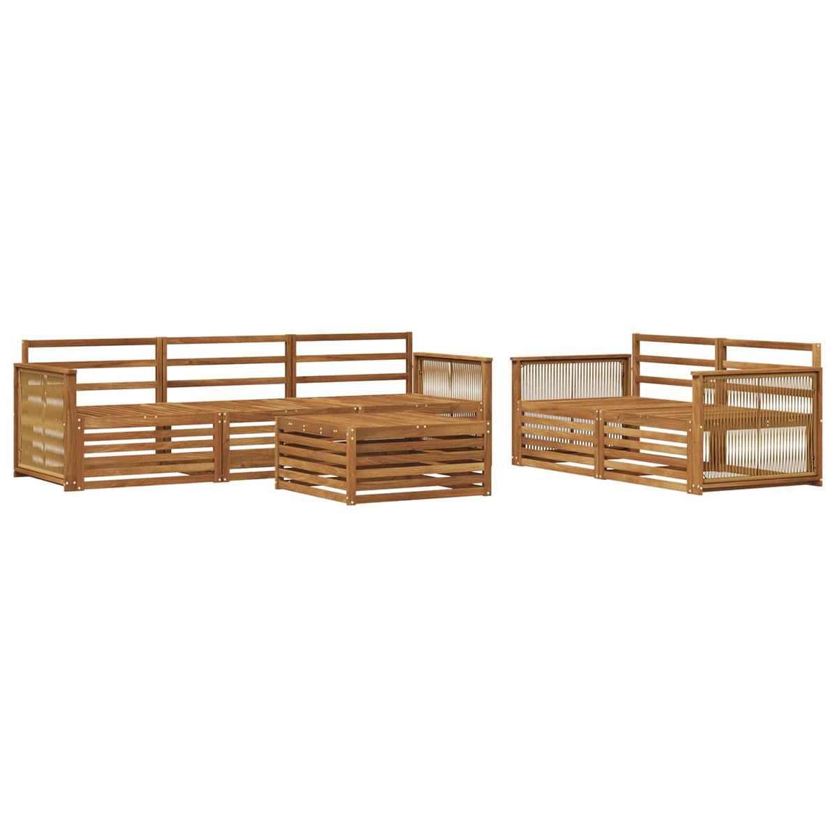 Set vanjskih sofa 6 kom. Prirodna Čvrsto drvo akacije