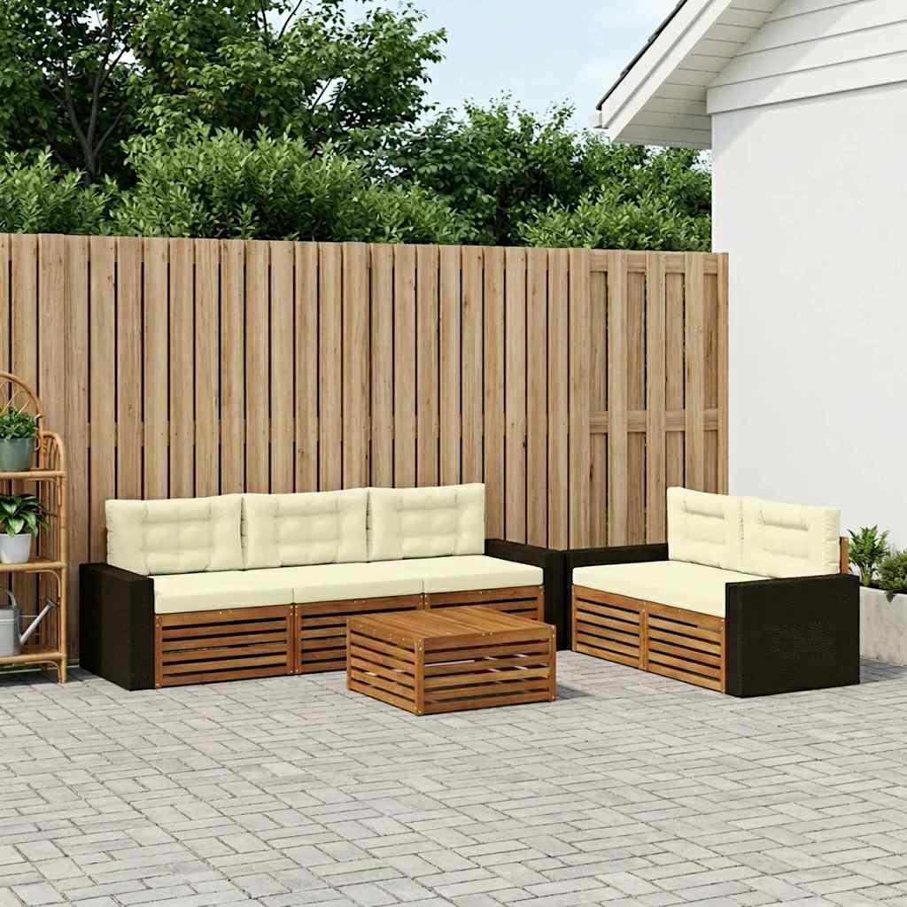 Set vanjskih sofa 6 pcs Prirodna i krem