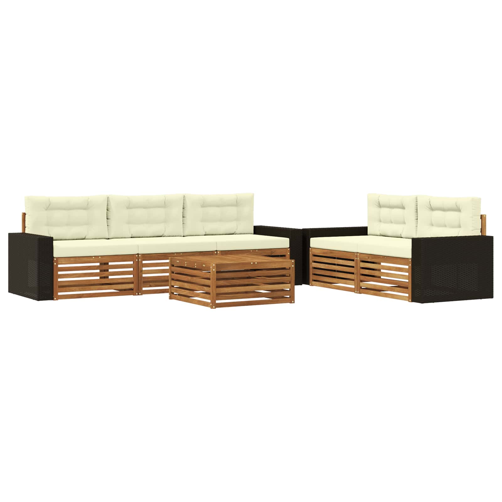 Set vanjskih sofa 6 pcs Prirodna i krem