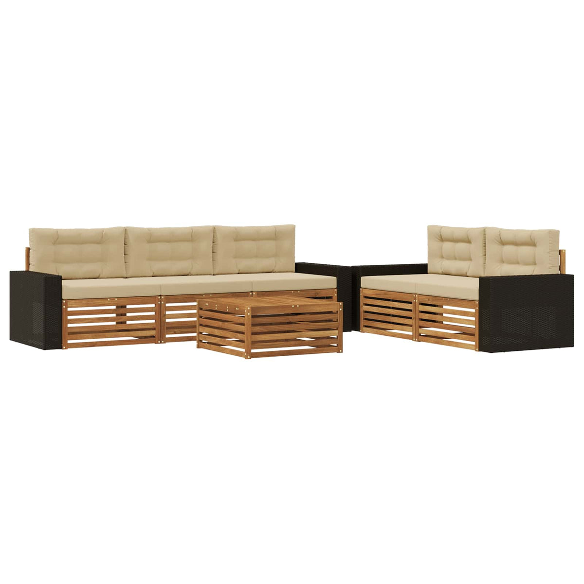 Set vanjskih sofa 6 pcs Prirodna i bež