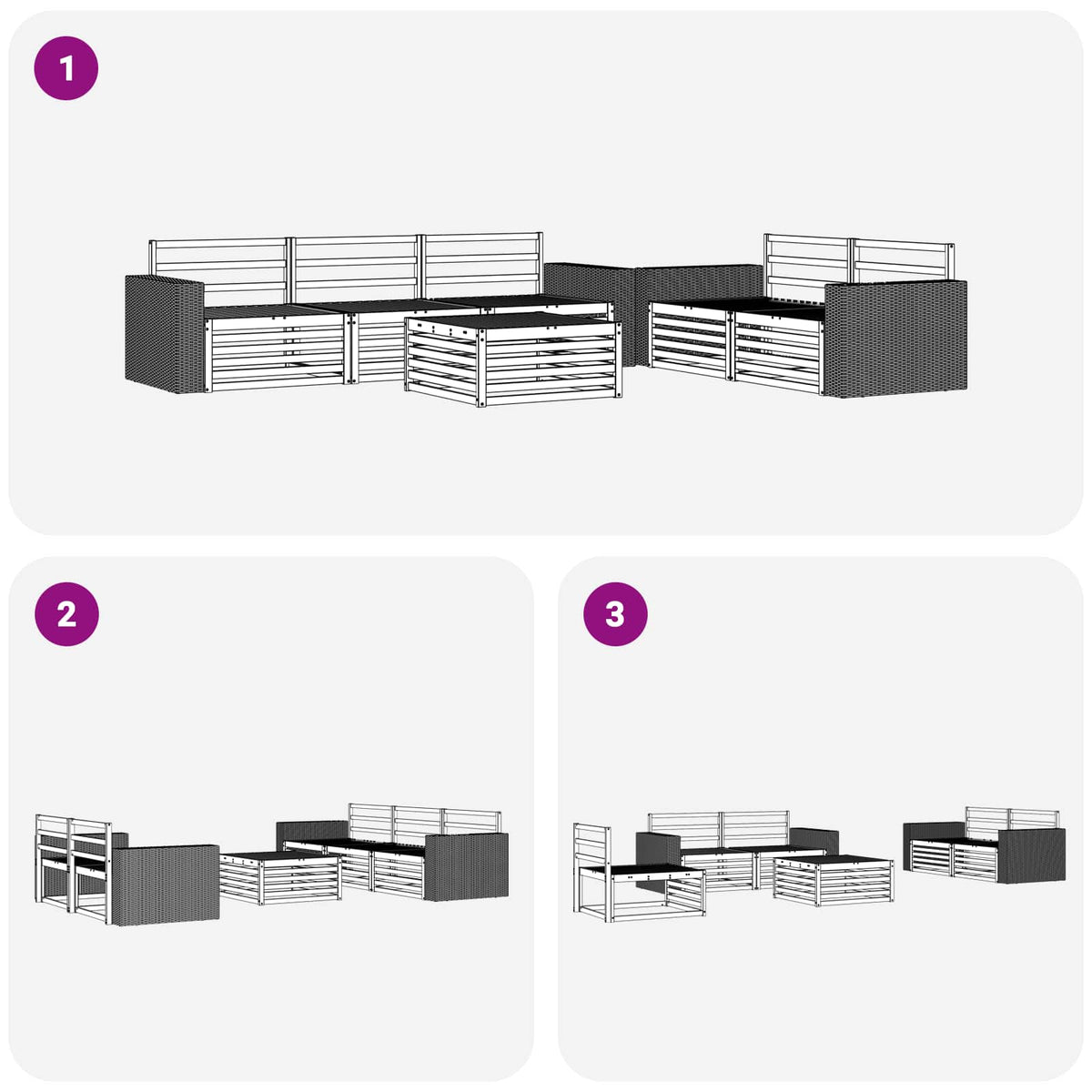 Set vanjskih sofa 6 kom. Prirodna Čvrsto drvo akacije