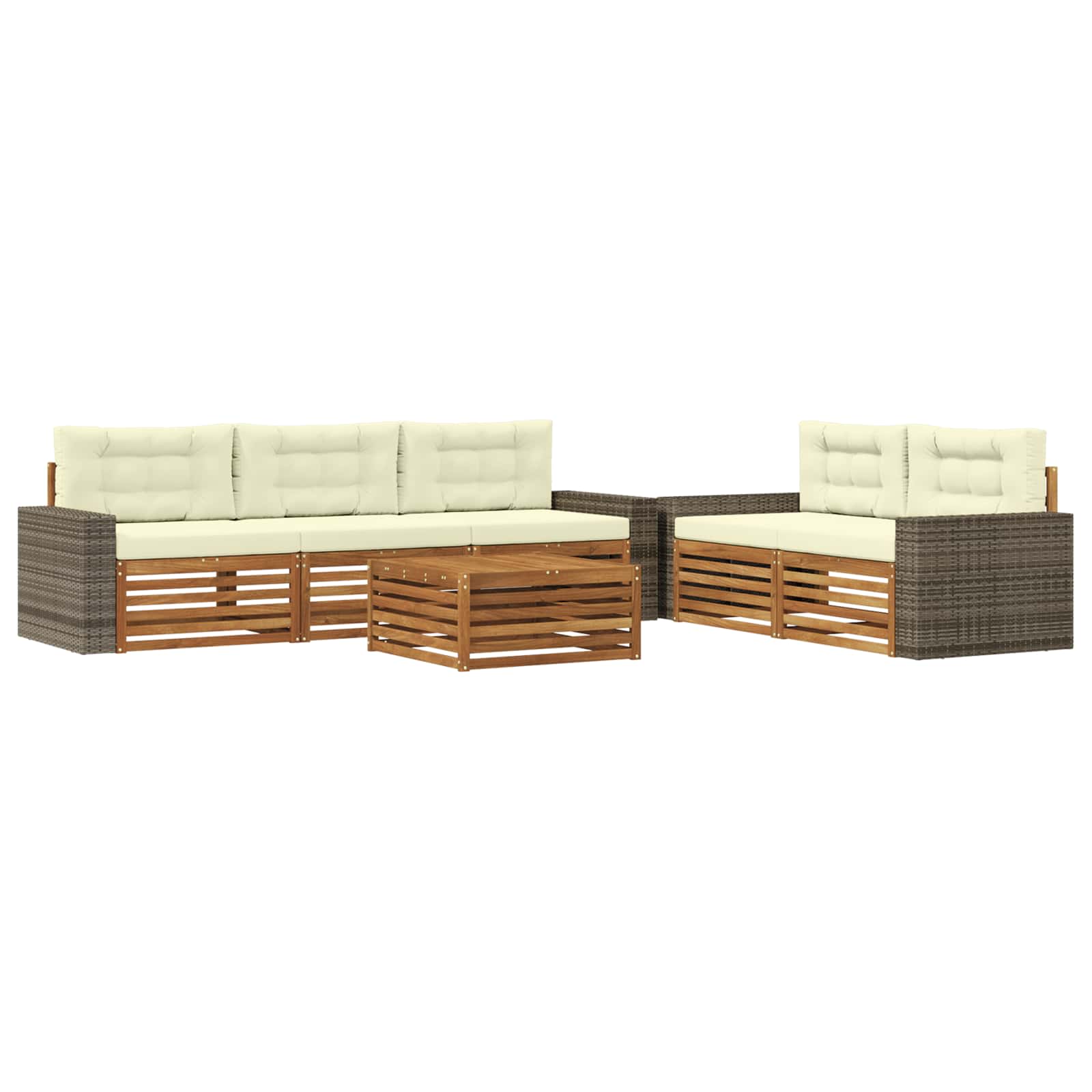 Set vanjskih sofa 6 pcs Prirodna i krem