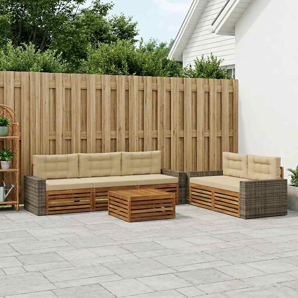 Set vanjskih sofa 6 pcs Prirodna i bež