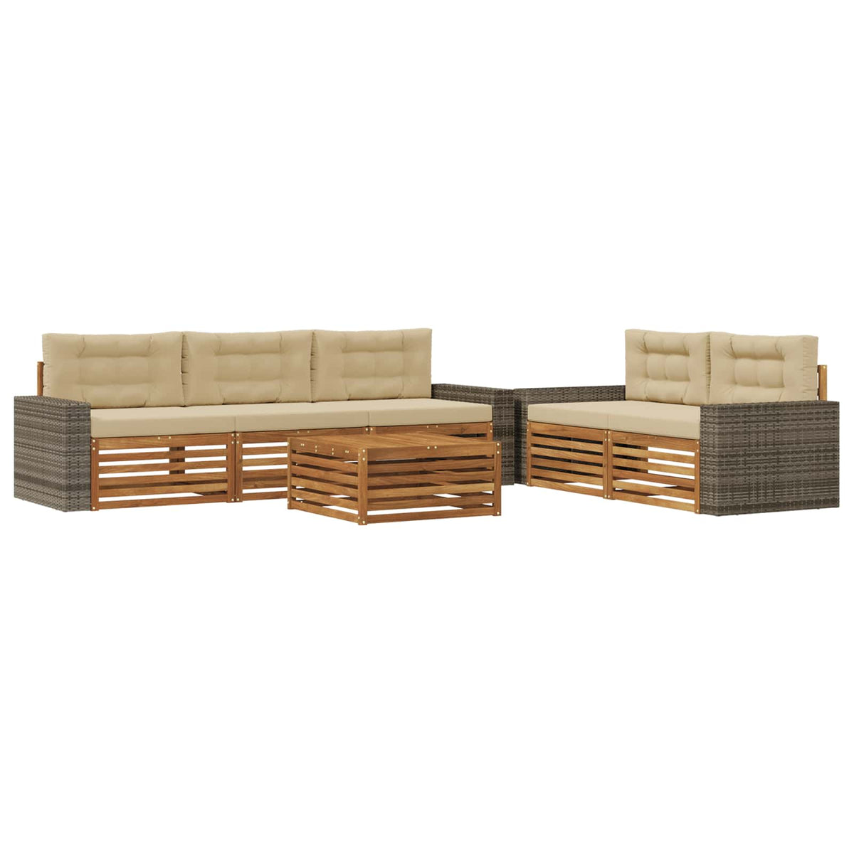 Set vanjskih sofa 6 pcs Prirodna i bež