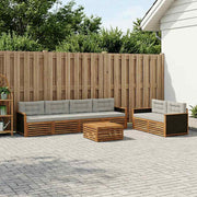 Set vanjskih sofa 7 pcs Prirodna i svjetlosiva Poliester