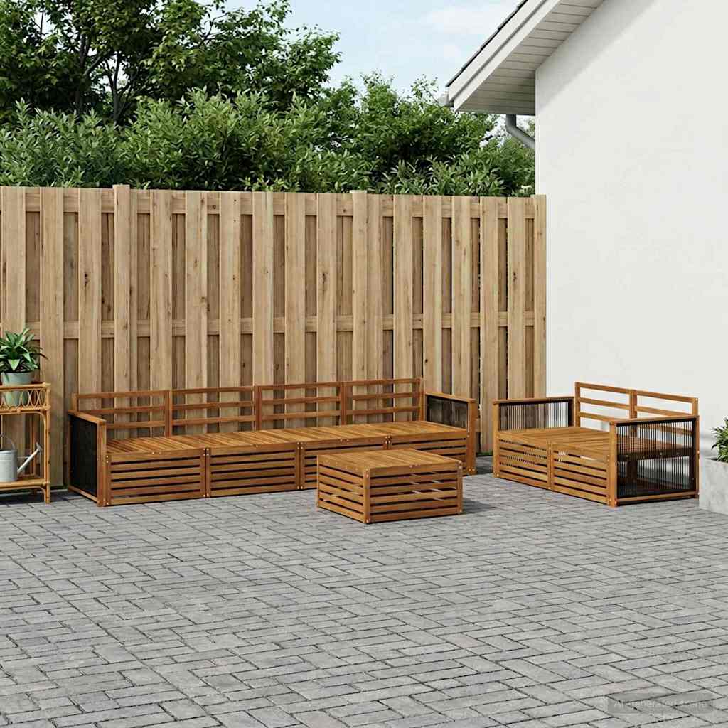 Set vanjskih sofa 7 kom. Prirodna Čvrsto drvo akacije