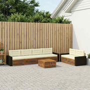 Set vanjskih sofa s jastukom 7 pcs Prirodna i krem Poliester