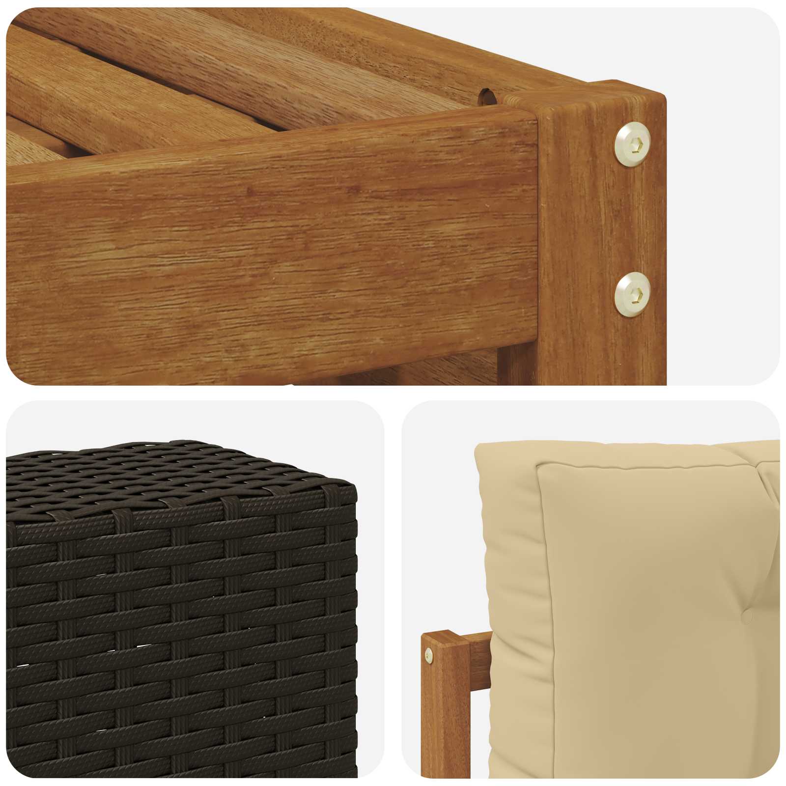 Set vanjskih sofa s jastukom 7 pcs Prirodna i bež Poliester