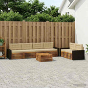 Set vanjskih sofa s jastukom 7 pcs Prirodna i bež Poliester