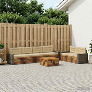 Set vanjskih sofa 7 kom. Prirodna i bež Poliester