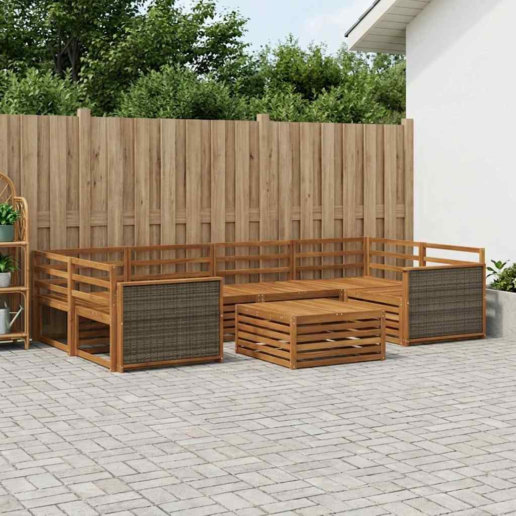 Set vanjskih sofa 7 kom. Prirodna Čvrsto drvo akacije