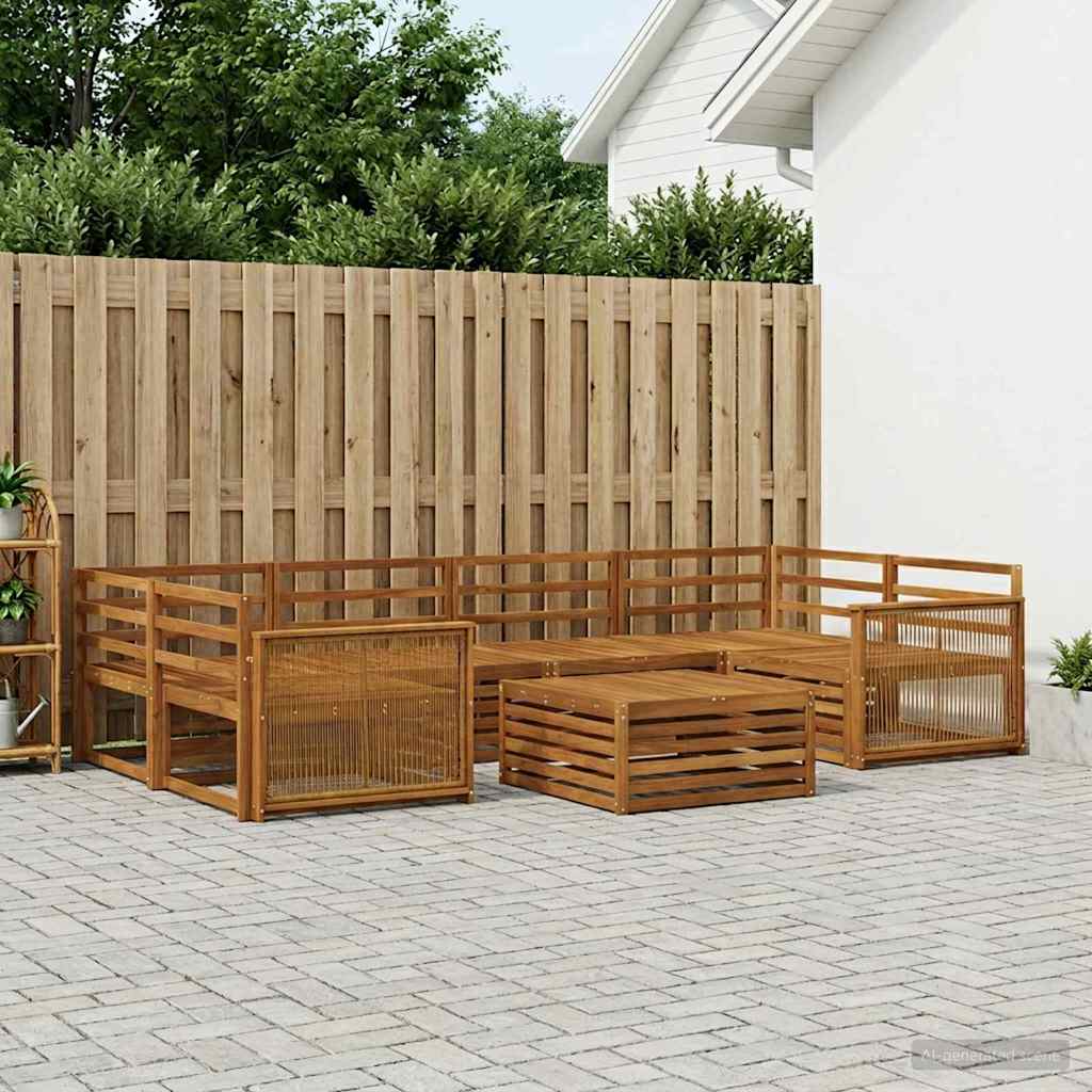 Set vanjskih sofa 7 kom. Prirodna Čvrsto drvo akacije