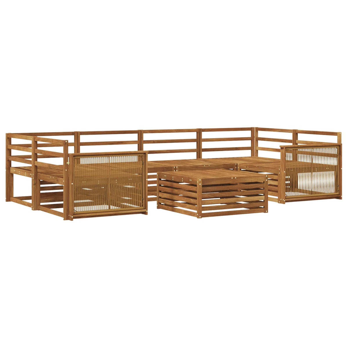 Set vanjskih sofa 7 kom. Prirodna Čvrsto drvo akacije