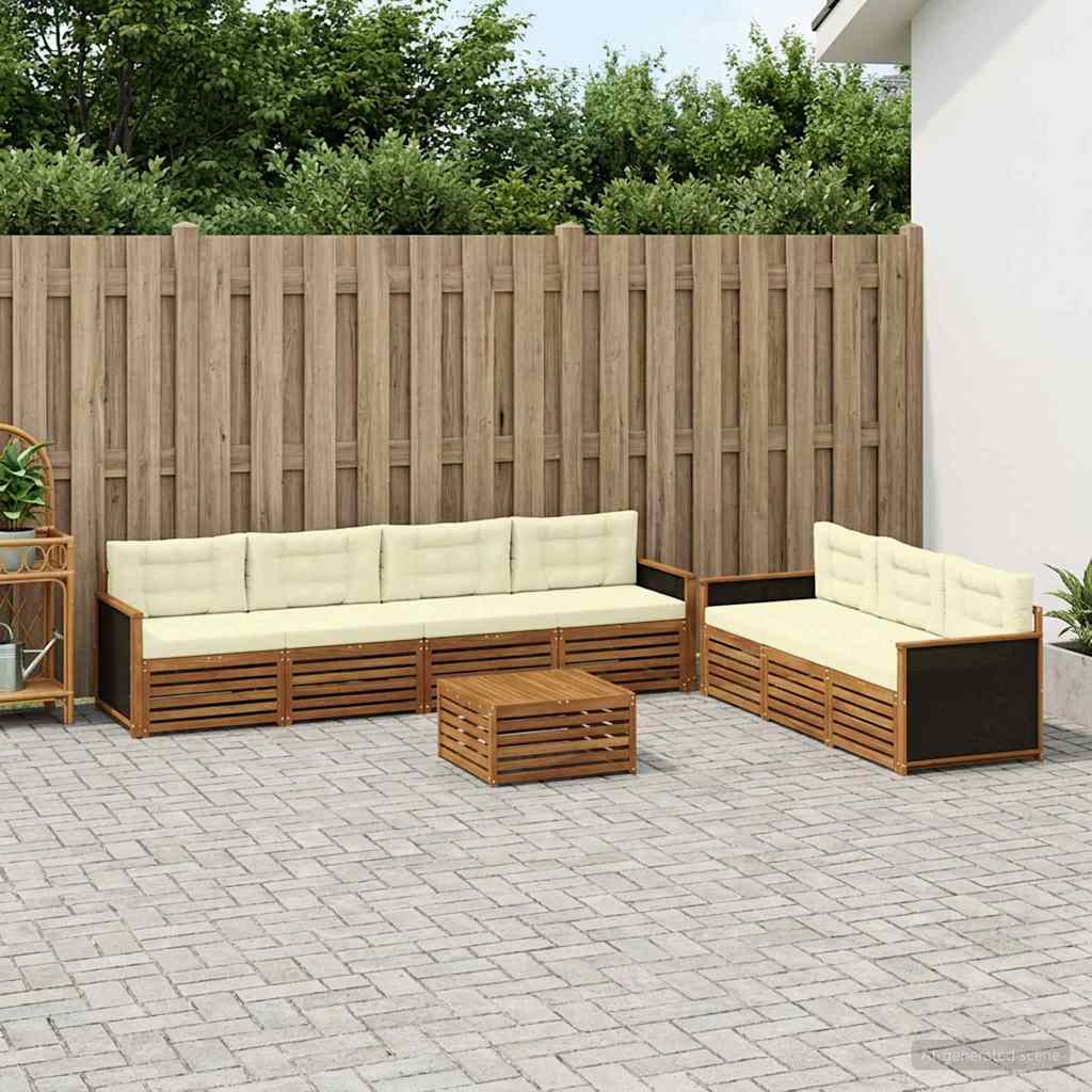 Set vanjskih sofa 8 pcs Prirodna i krem 79 x 79 x 37 cm
