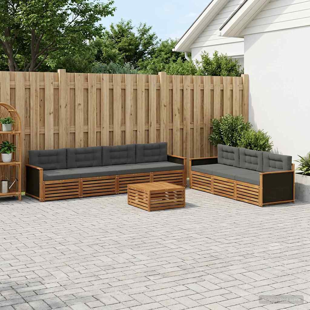 Set vanjskih sofa 8 pcs Prirodna i antracit 79 x 79 x 37 cm