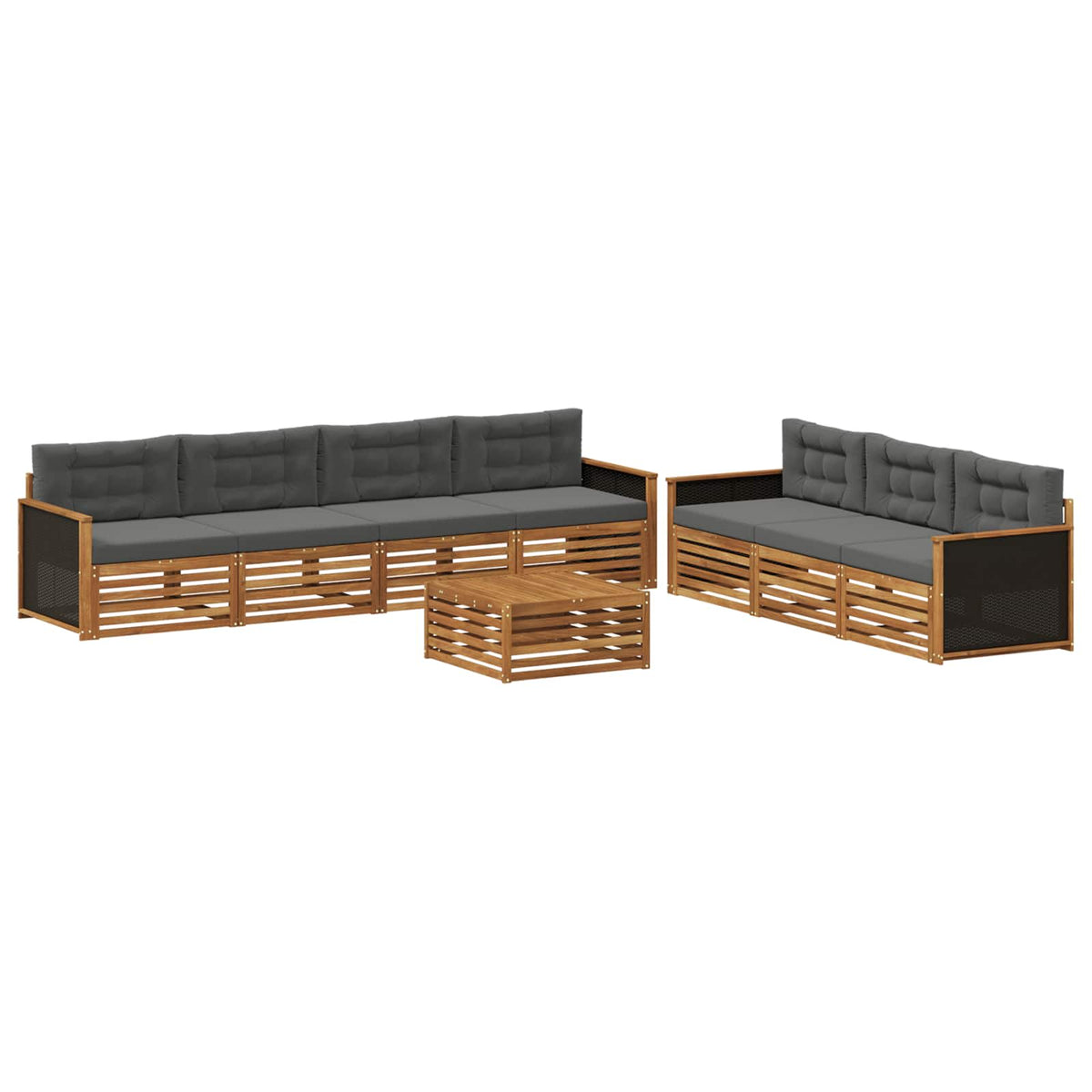 Set vanjskih sofa 8 pcs Prirodna i antracit 79 x 79 x 37 cm