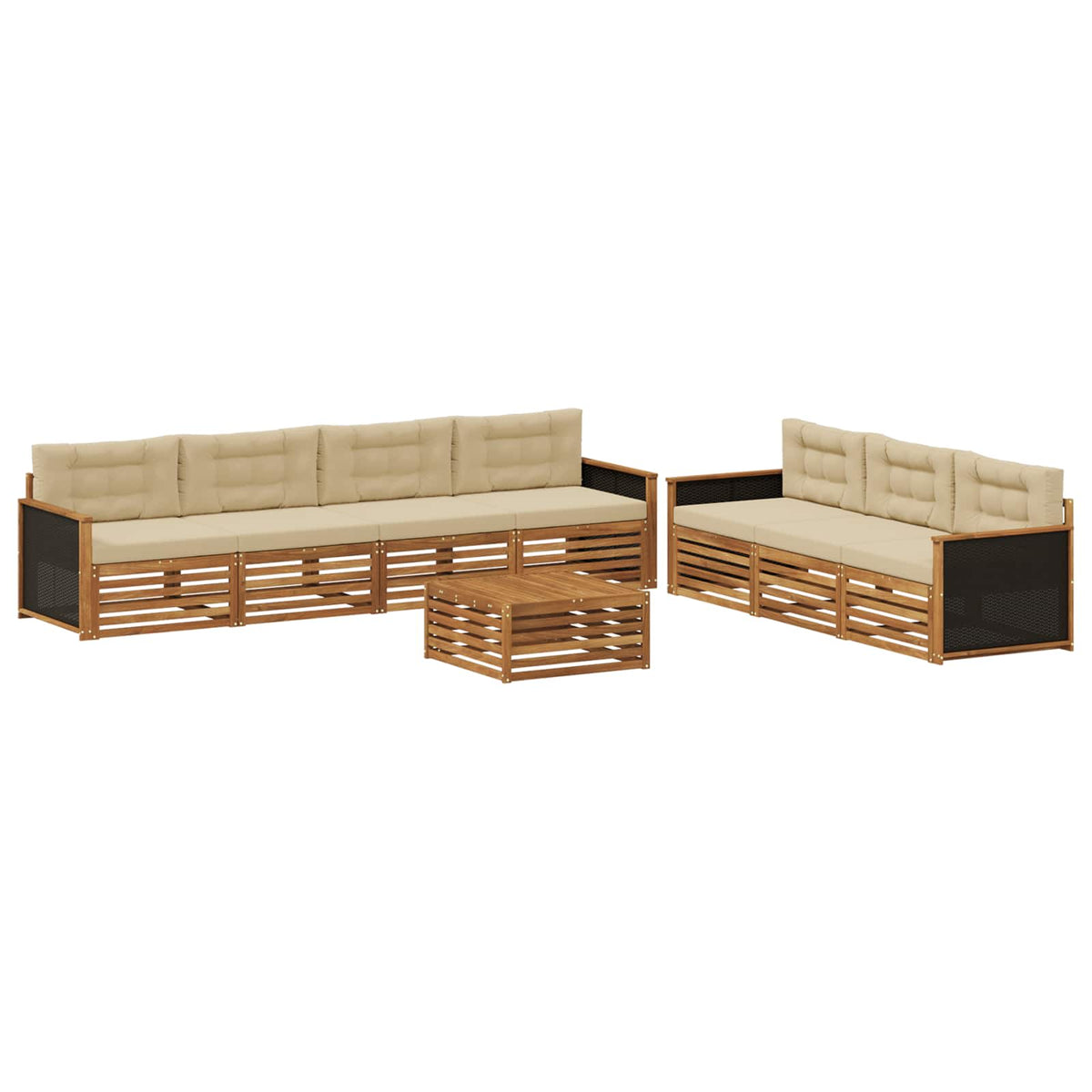 Set vanjskih sofa 8 pcs Prirodna i bež 79 x 79 x 37 cm