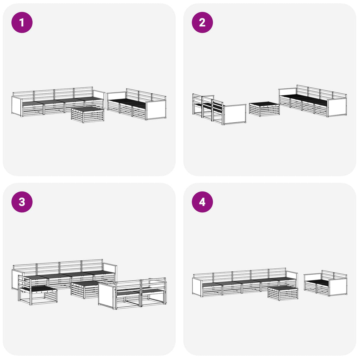 Set vanjskih sofa 8 kom. Prirodna Čvrsto drvo akacije