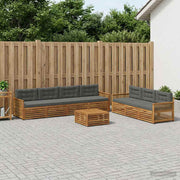 Set vanjskih sofa 8 kom. Prirodna i antracit