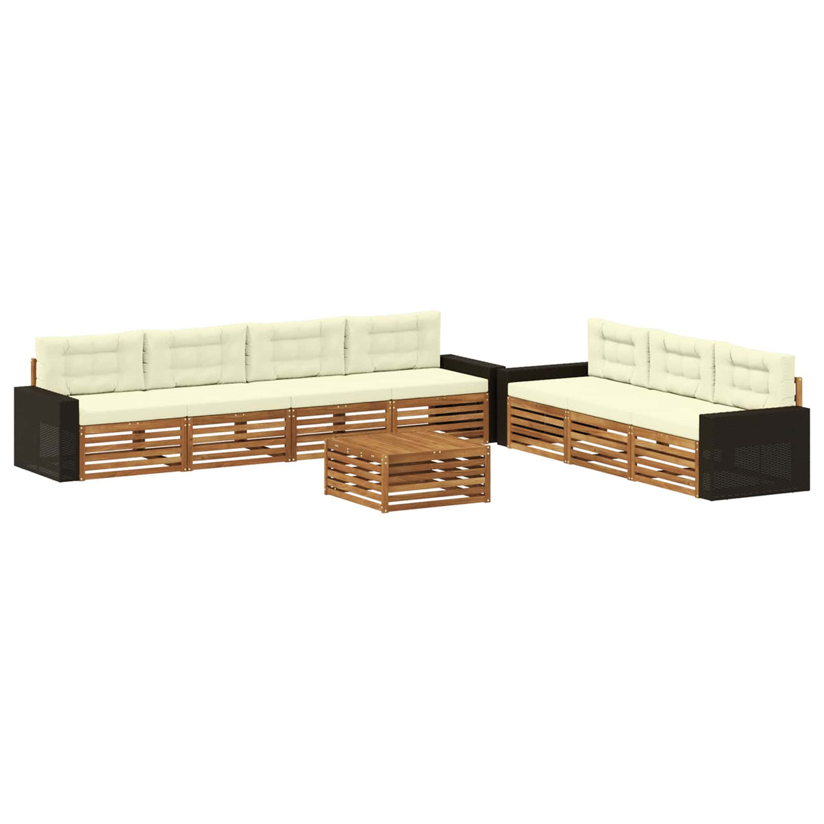 Set vanjskih sofa 8 pcs Prirodna i krem 79 x 79 x 37 cm