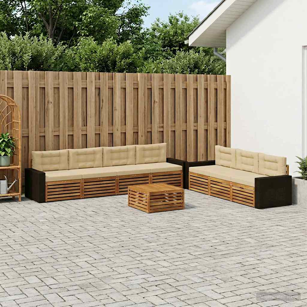 Set vanjskih sofa 8 pcs Prirodna i bež 79 x 79 x 37 cm