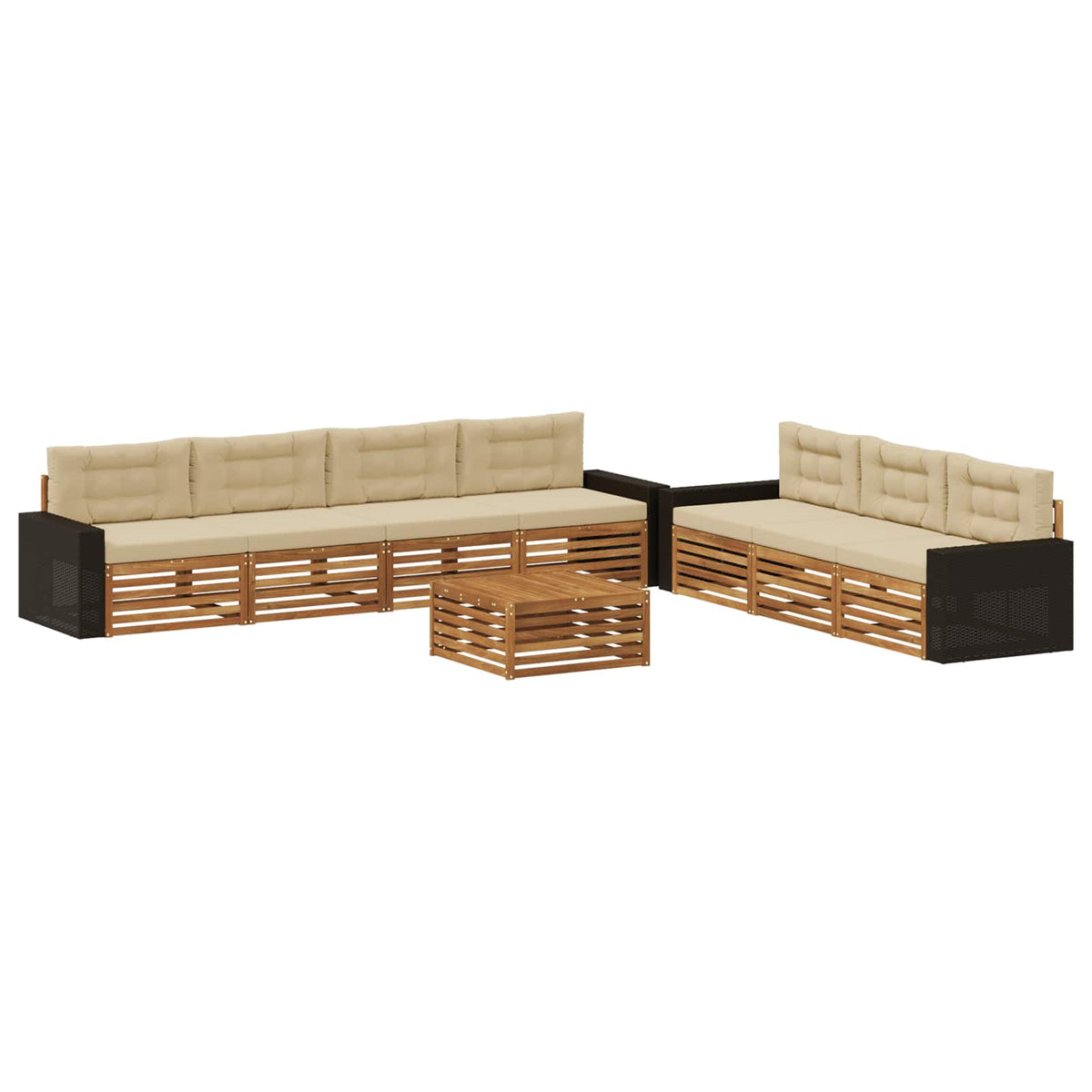 Set vanjskih sofa 8 pcs Prirodna i bež 79 x 79 x 37 cm
