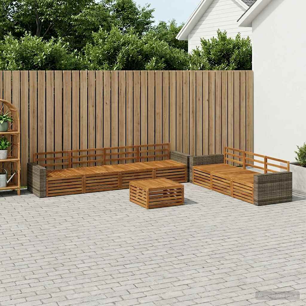 Set vanjskih sofa 8 pcs Prirodna 79 x 79 x 37 cm