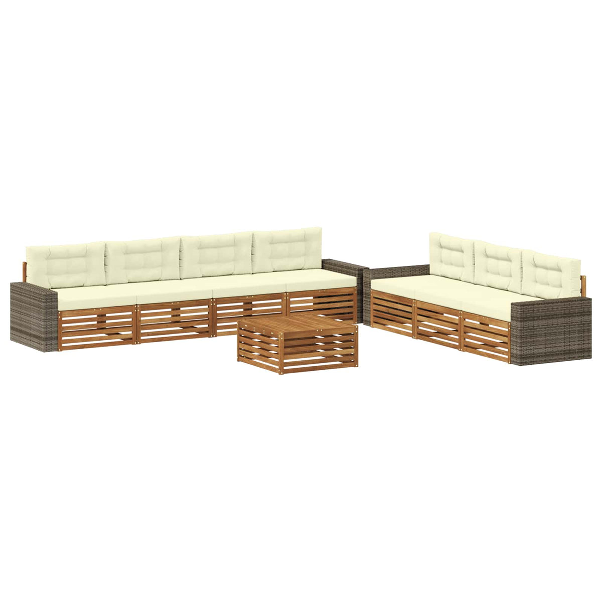 Set vanjskih sofa 8 pcs Prirodna i krem 79 x 79 x 37 cm