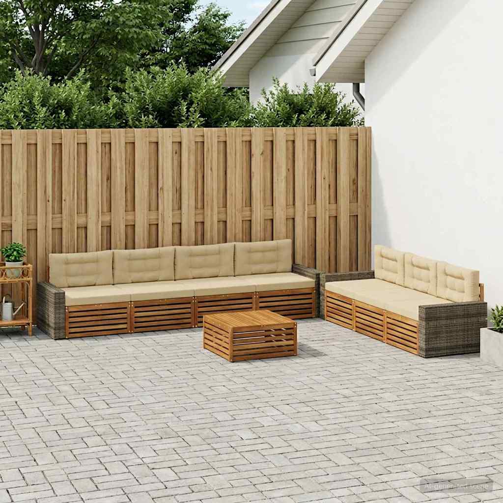 Set vanjskih sofa 8 pcs Prirodna i bež 79 x 79 x 37 cm