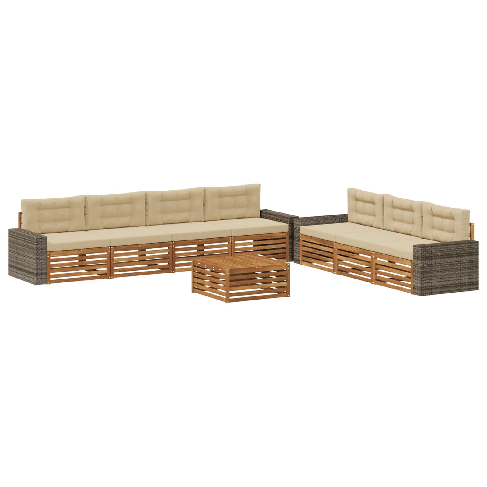 Set vanjskih sofa 8 pcs Prirodna i bež 79 x 79 x 37 cm