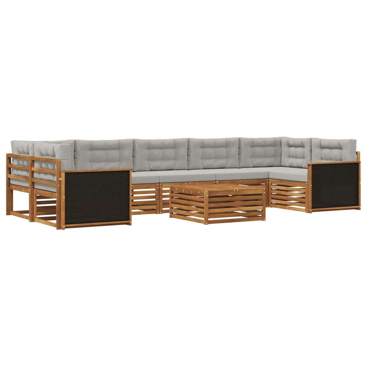 Set vanjskih sofa 8 pcs Prirodna i svjetlosiva