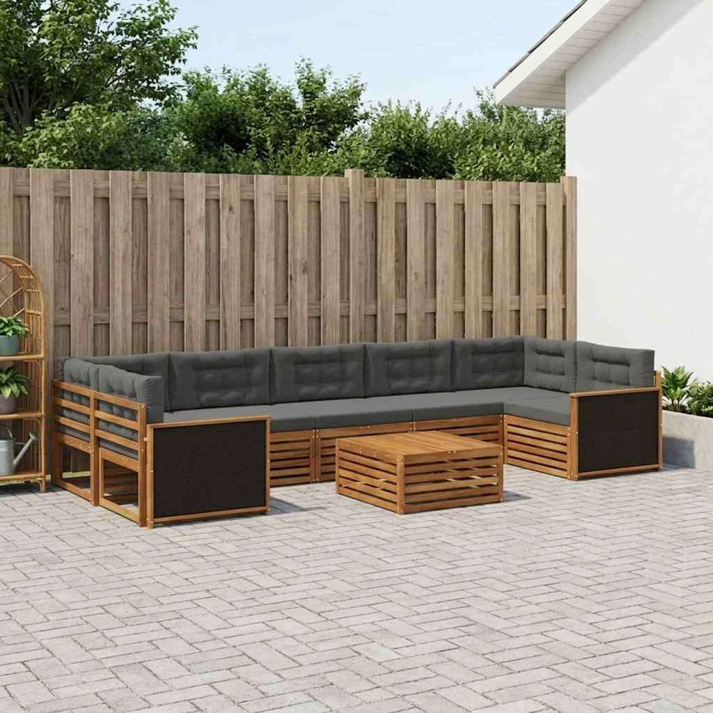 Set vanjskih sofa 8 pcs Prirodna i antracit