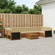 Set vanjskih sofa 8 kom. Prirodna i bež Smeđa