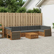 Set vanjskih sofa 8 kom. Prirodna i antracit