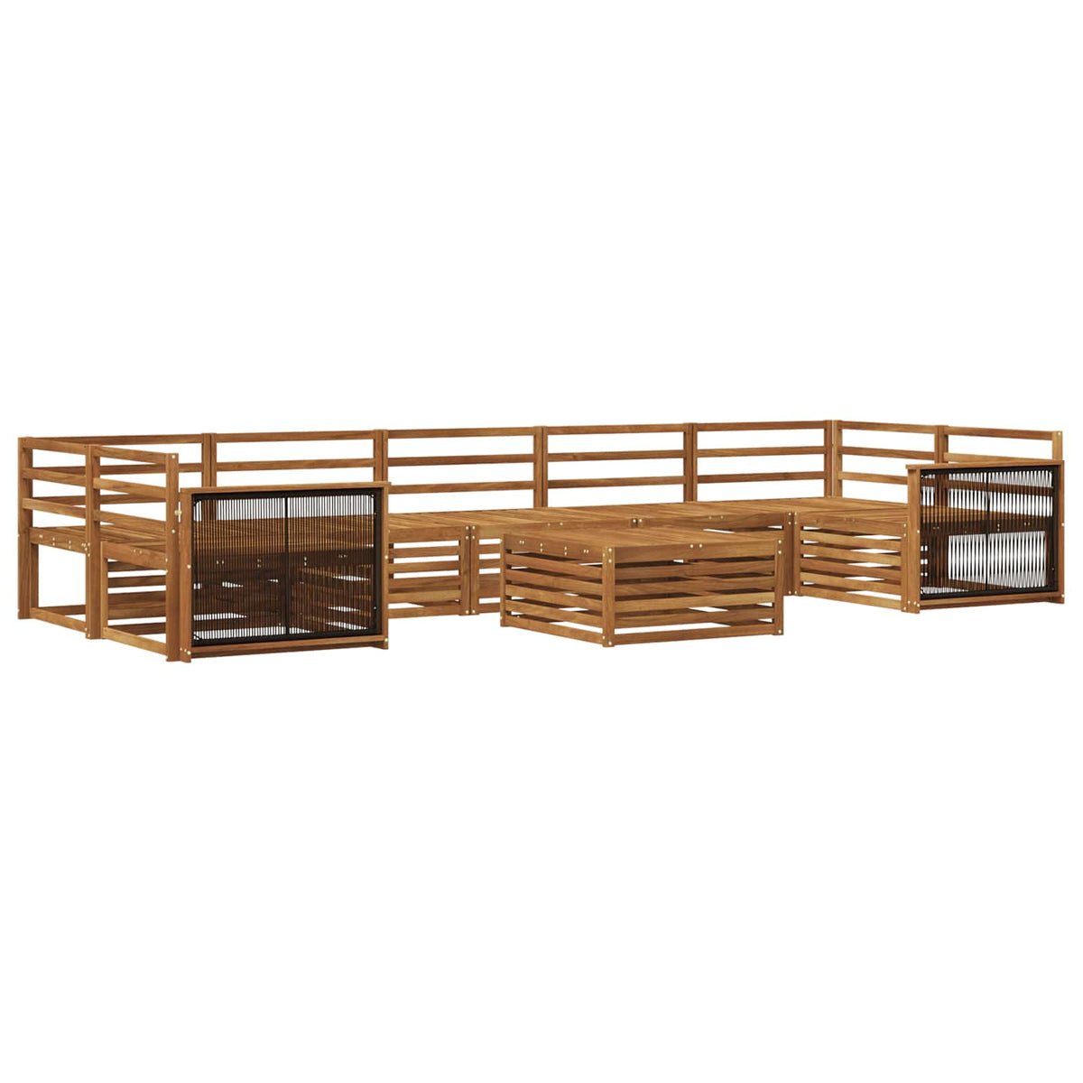 Set vanjskih sofa 8 kom. Prirodna Čvrsto drvo akacije