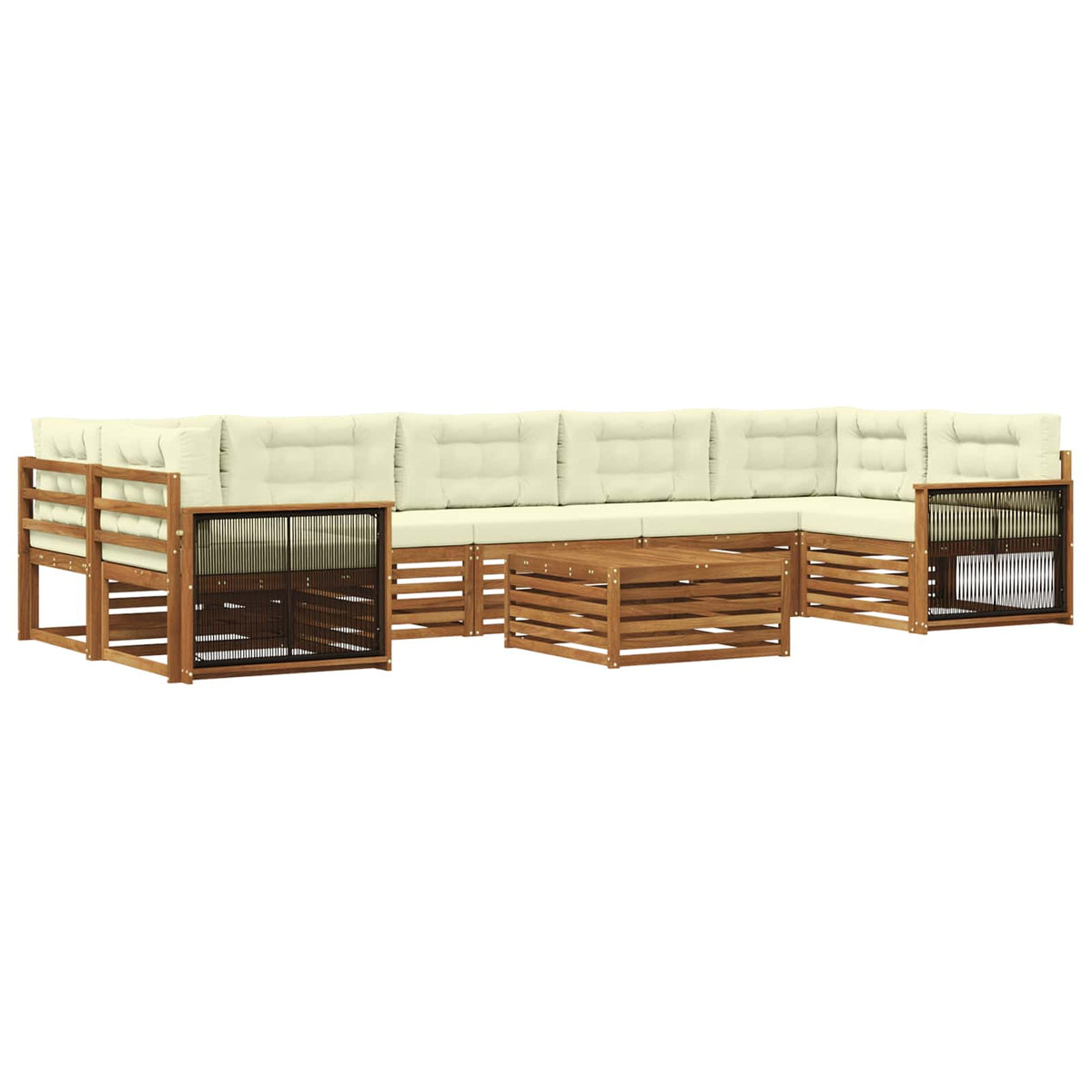 Set vanjskih sofa 8 kom. Prirodna i krem