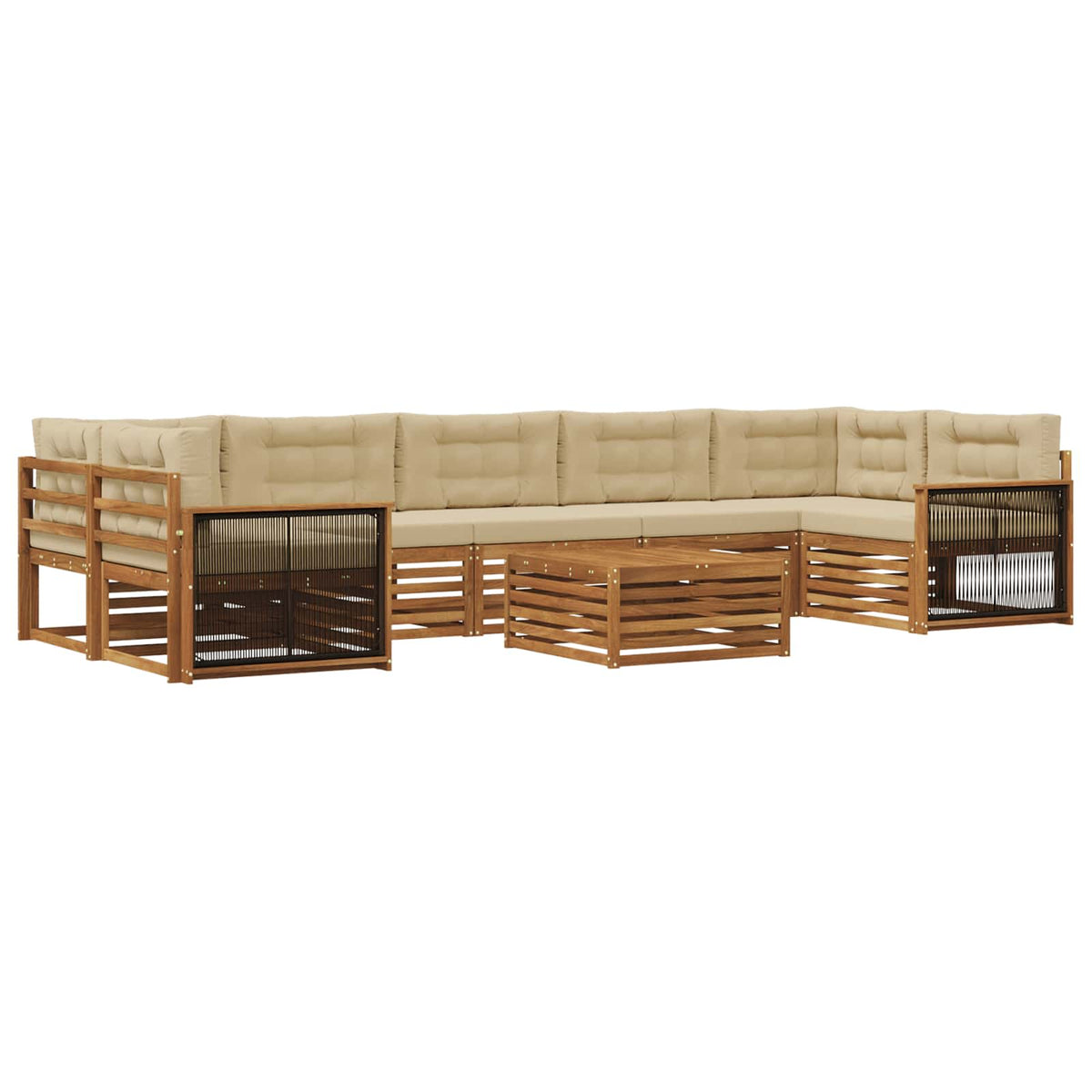 Set vanjskih sofa 8 kom. Prirodna i bež
