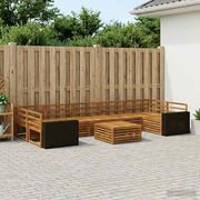 Set vanjskih sofa 8 kom. Prirodna Čvrsto drvo akacije Smeđa
