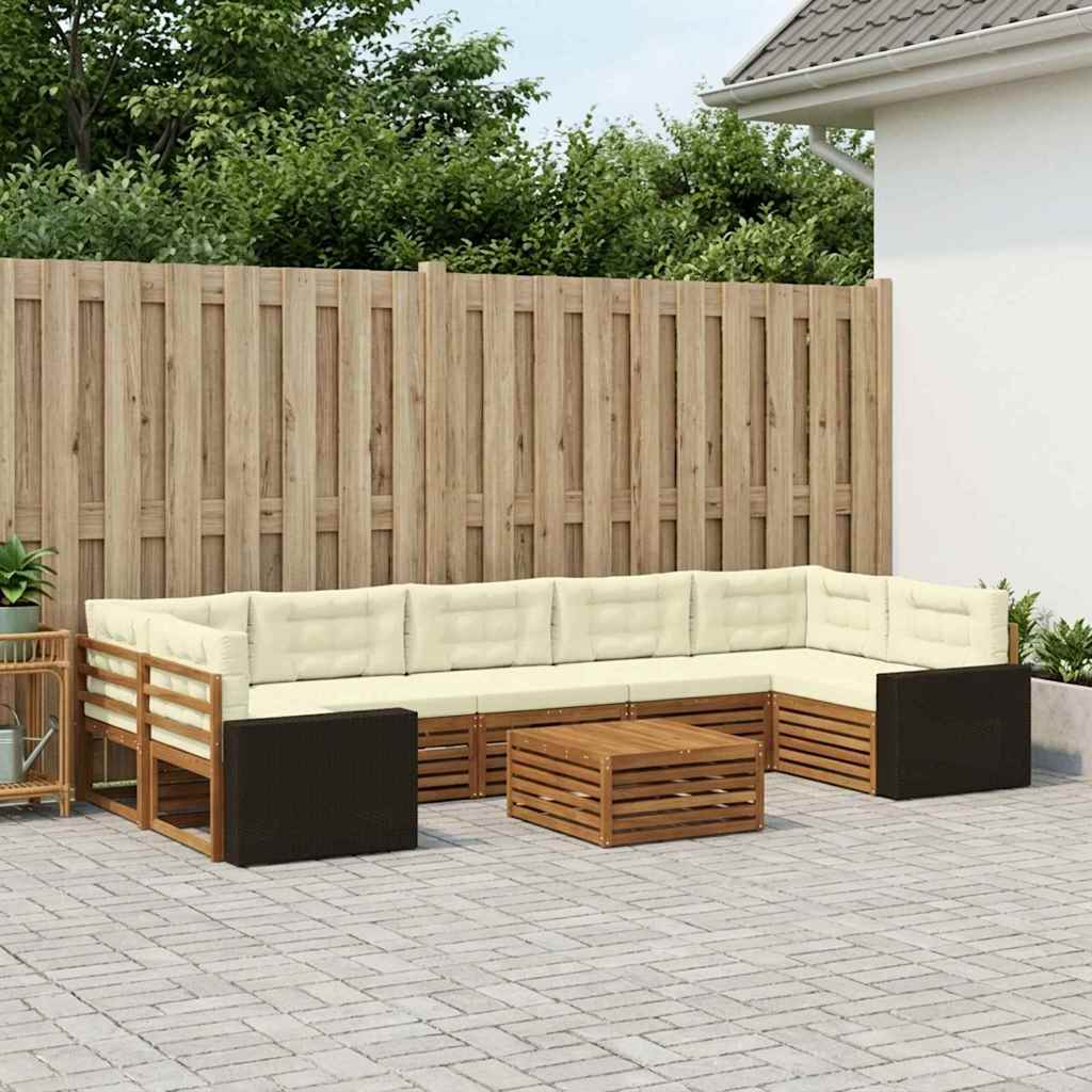 Set vanjskih sofa 8 pcs Prirodna i krem