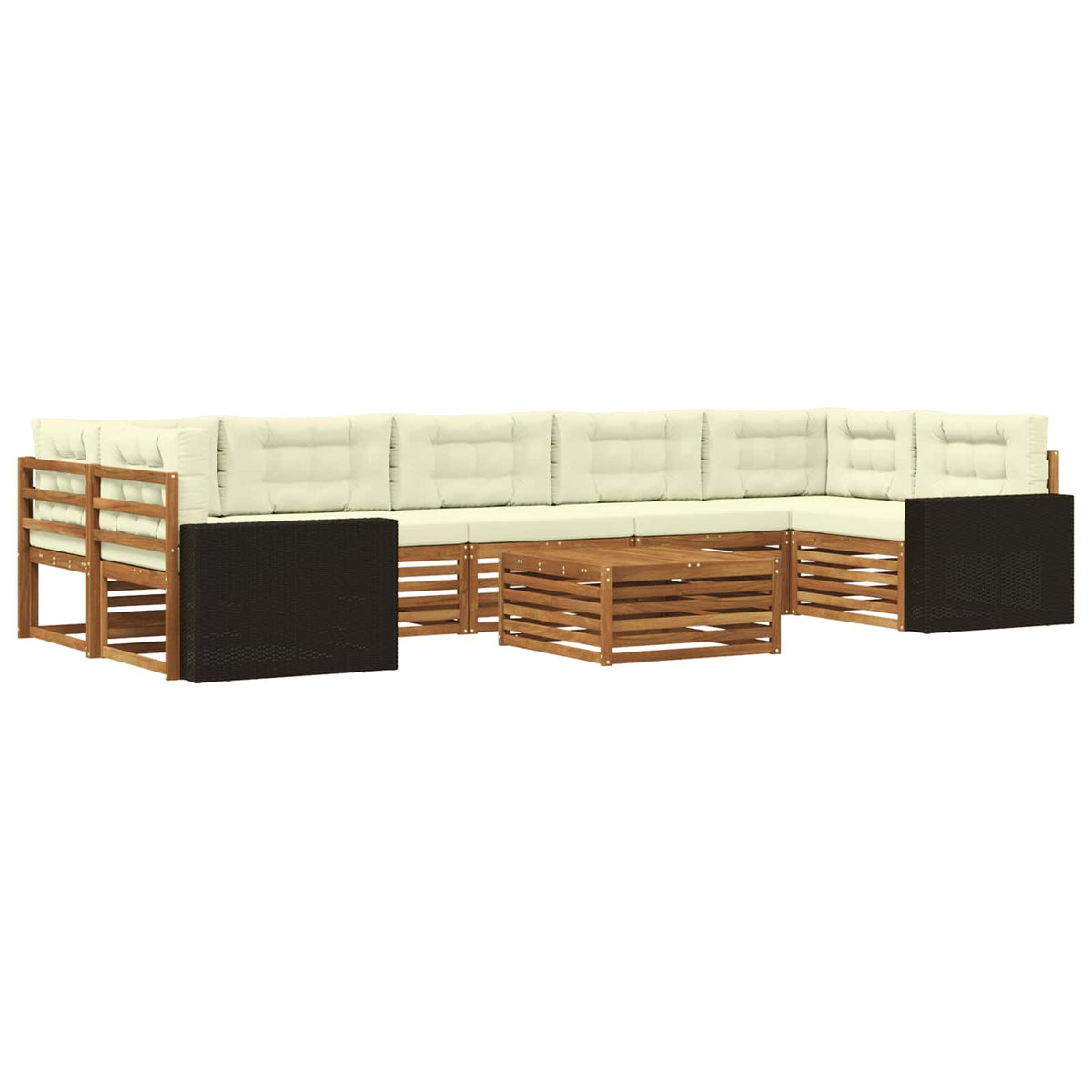 Set vanjskih sofa 8 kom. Prirodna i krem