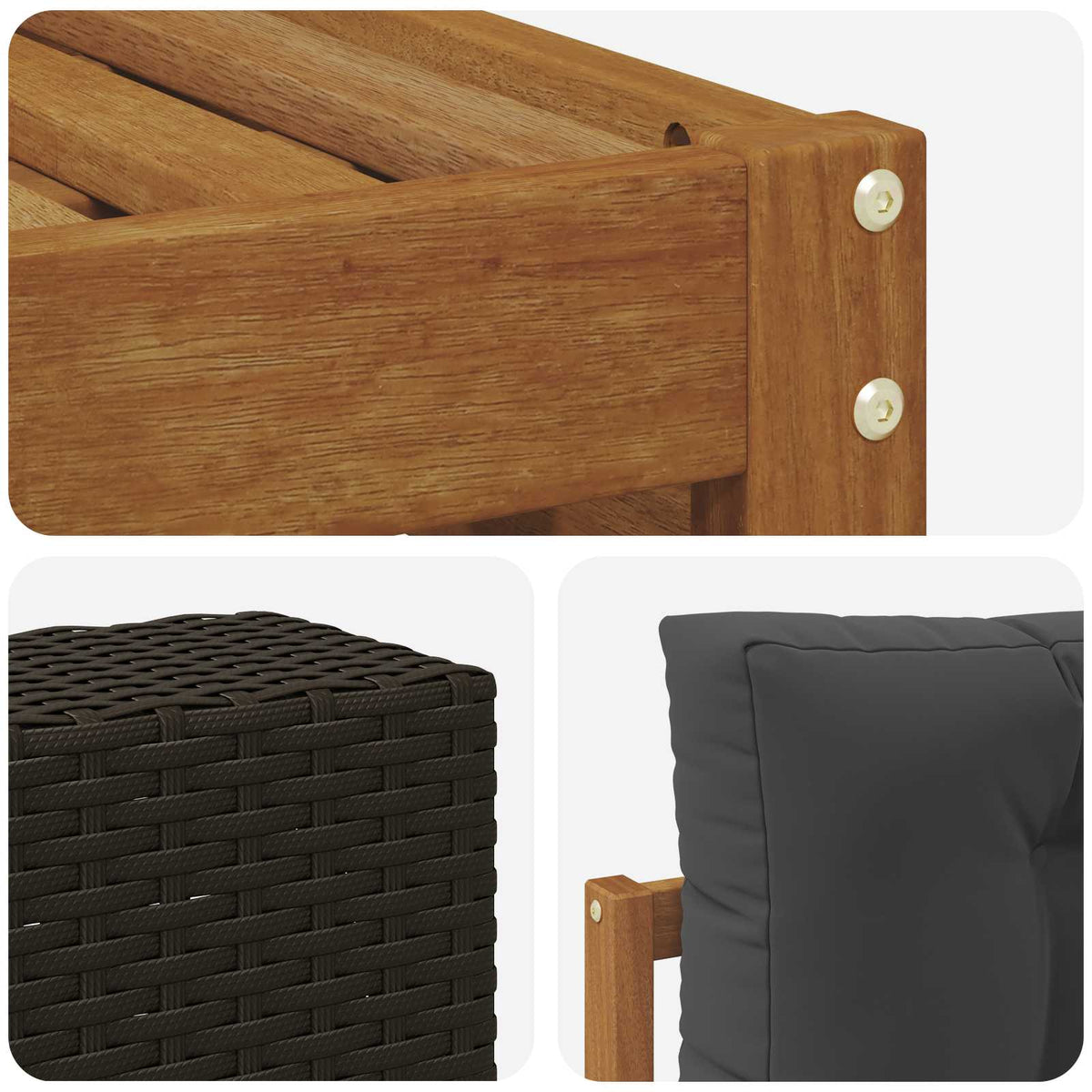Set vanjskih sofa 8 pcs Prirodna i antracit