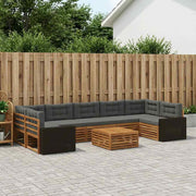 Set vanjskih sofa 8 kom. Prirodna i antracit
