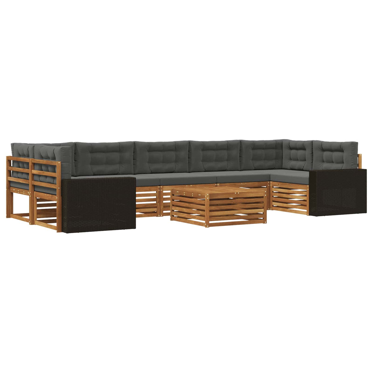 Set vanjskih sofa 8 pcs Prirodna i antracit