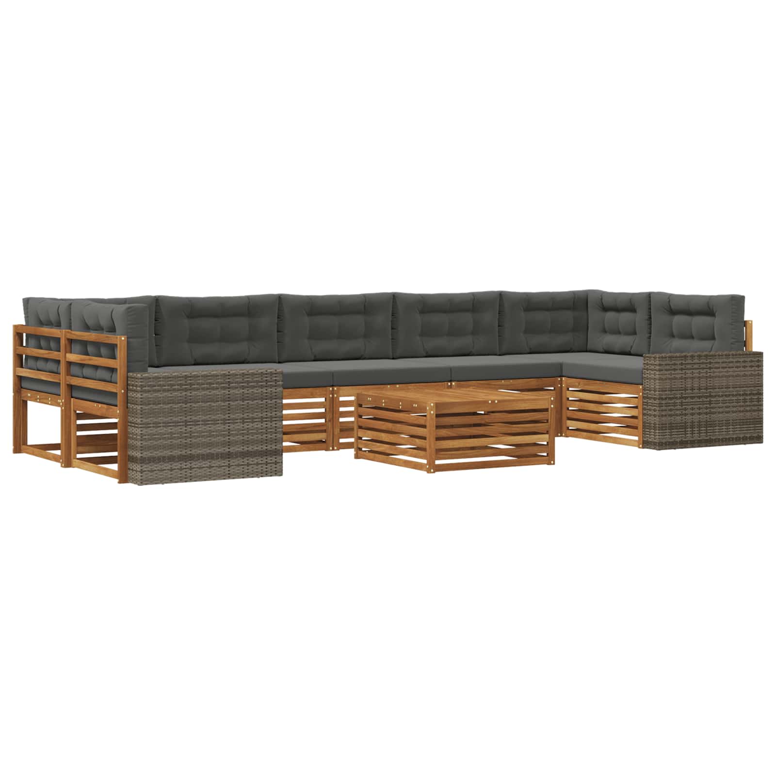 Set vanjskih sofa 8 pcs Prirodna i antracit
