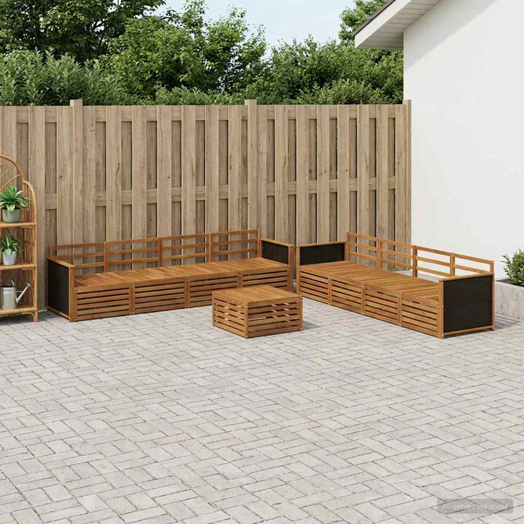 Set vanjskih sofa 9 kom. Prirodna Čvrsto drvo akacije