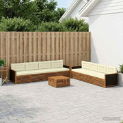 Set vanjskih sofa 9 kom. Prirodna i krem Poliester