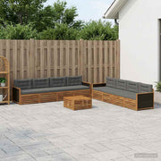 Set vanjskih sofa 9 kom. Prirodna i antracit Poliester