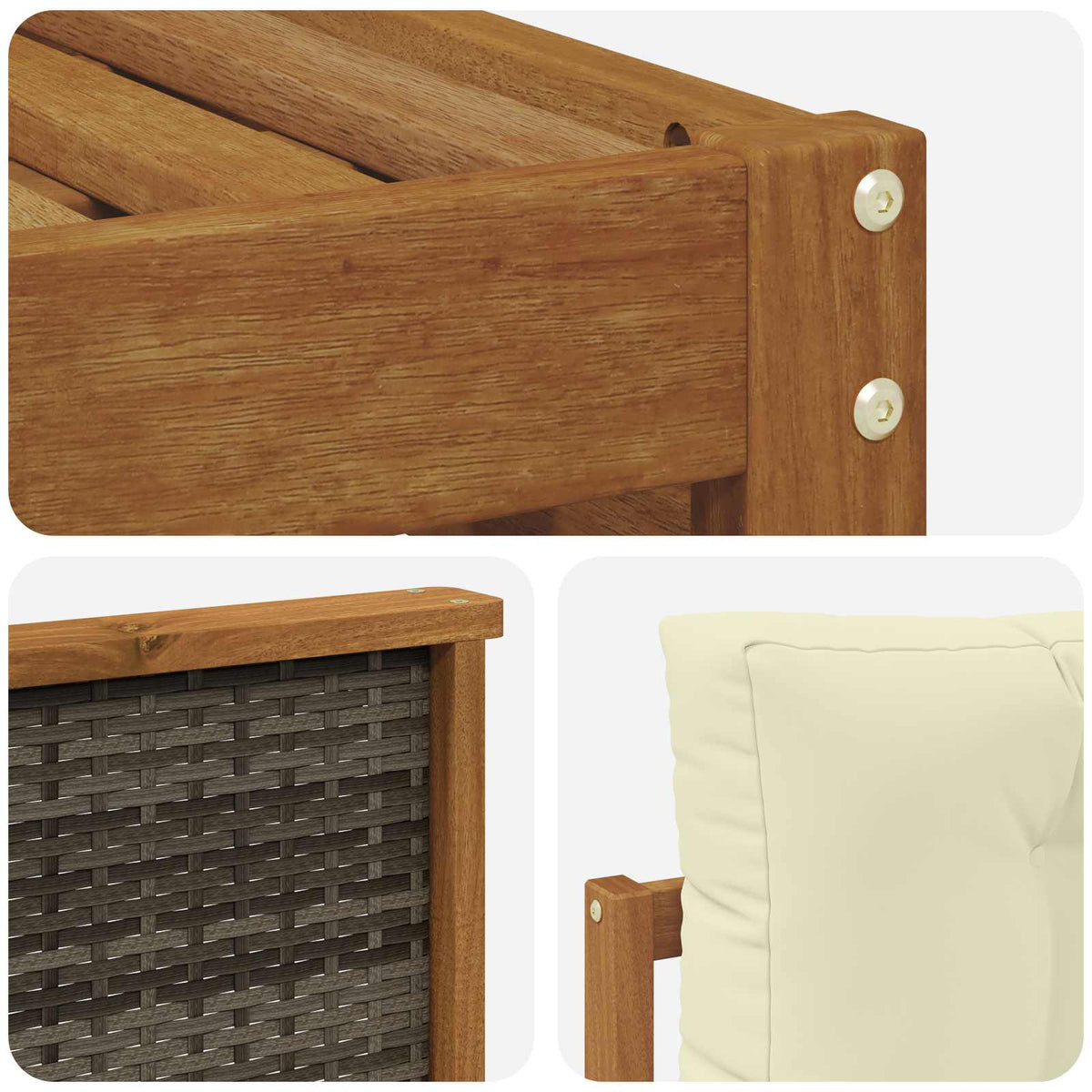 Set vanjskih sofa 9 kom. Prirodna i krem